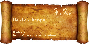 Habich Kinga névjegykártya